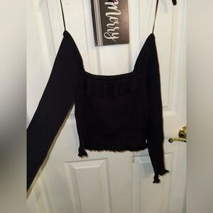 Emory Park Black Knit Long Sleeve Top
